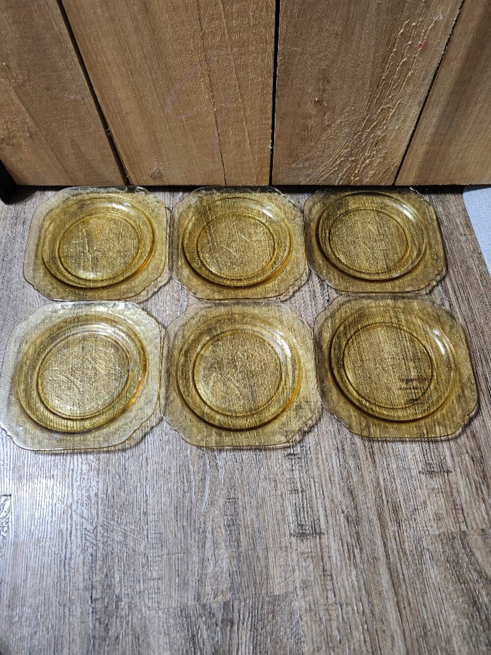 Amber Federal depression glass plates 7.5  inch